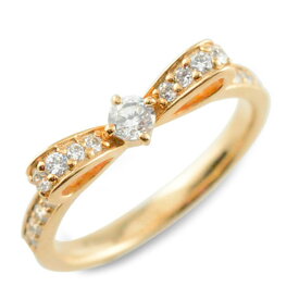 【スーパーセール10％OFF】 k18 リング 婚約指輪 エンゲージリング 結婚指輪 ピンキーリング リボンリング ダイヤモンドエンゲージリング リボン ダイヤモンドリング 指輪 ダイヤモンド ピンクゴールドk18 ダイヤ レディース