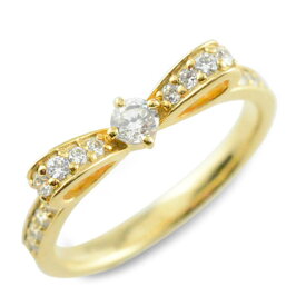 k18 リング 婚約指輪 エンゲージリング 結婚指輪 ピンキーリング リボンリング ダイヤモンドエンゲージリング リボン ダイヤモンドリング 指輪 ダイヤモンド イエローゴールドk18 ダイヤ レディース