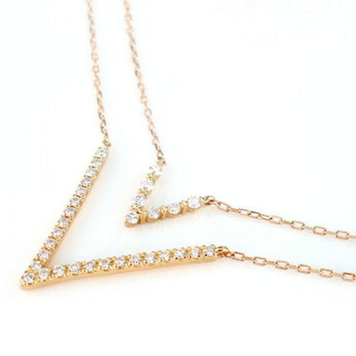 楽天市場】【スーパーセール10%OFF】 k10 ネックレス ダイヤモンド 2連 