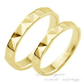 k18 リング ペアリング マリッジリング 18k 平ウチ イエローゴールド 記念日 カットリング レディース メンズ 指輪 婚約指輪 エンゲージリング 結婚指輪 ブライダル
