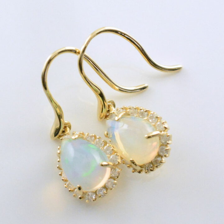 楽天市場】ピアス ピアス フックピアス オパール ダイヤモンド k18  