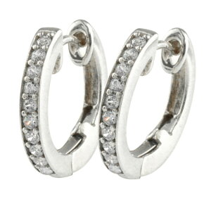 【10%OFFクーポン配布中】 ピアス フープピアス ダイヤモンド プラチナ pt900 中折れ ハーフエタニティー フープ プラチナ900 レディース 天然石