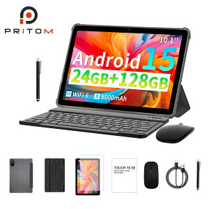 �^�u���b�g 10�C���` Wi-Fi���f�� Android15 6GB+128GB 1280*800 IPS 8000mAh 2.4/5GHz WiFi6 GMS�F�� YouTube���� Web�u���E�Y �}�E�X�Z�b�g ���{��戵������ �v���g�� PRITOM