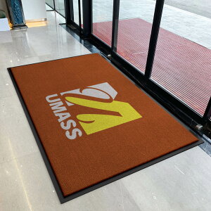 玄関マット スタ| 来図オーダーメイドLOGO文字 ロゴドアカバーをカスタマイズして設計する滑り止めゴムバックライニング商業入口マット