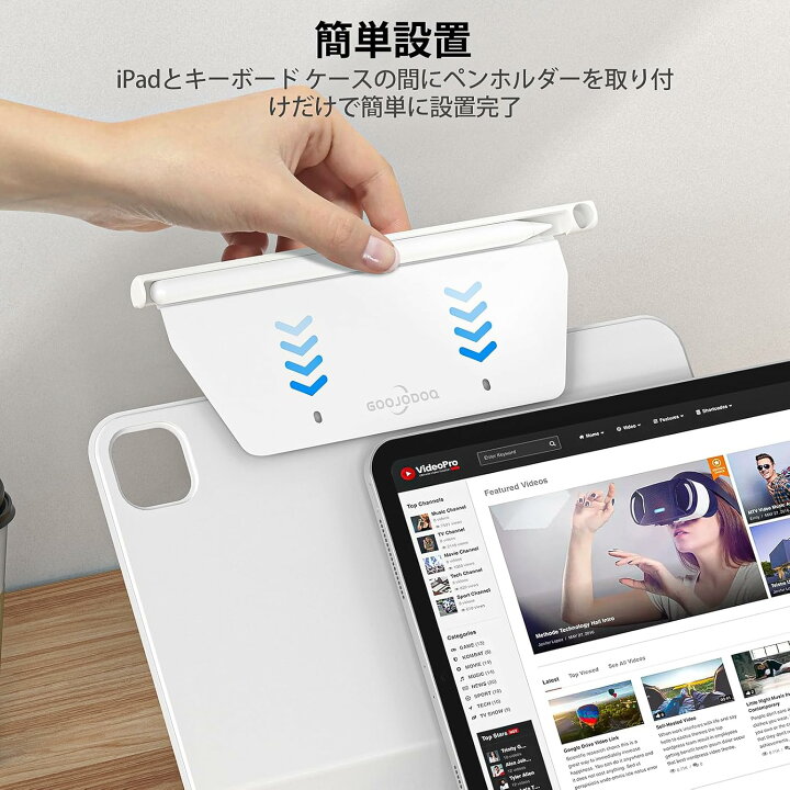 楽天市場】GOOJODOQ アップルペンシル適用iPad ペンホルダー マジック 