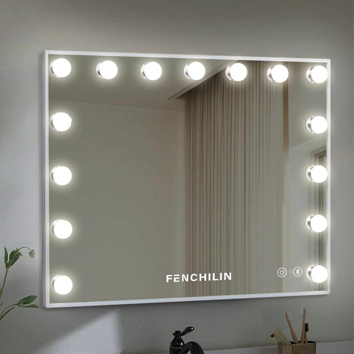 楽天市場】☆FENCHILIN☆女優ミラー 化粧鏡 卓上ミラー ライト付き 15 