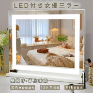 FENCHILIN 一年保証 女優ミラー強化ガラス鏡 壁掛け/卓上両用 LED付き 女優ミラー 卓上ミラー メイクミラ…