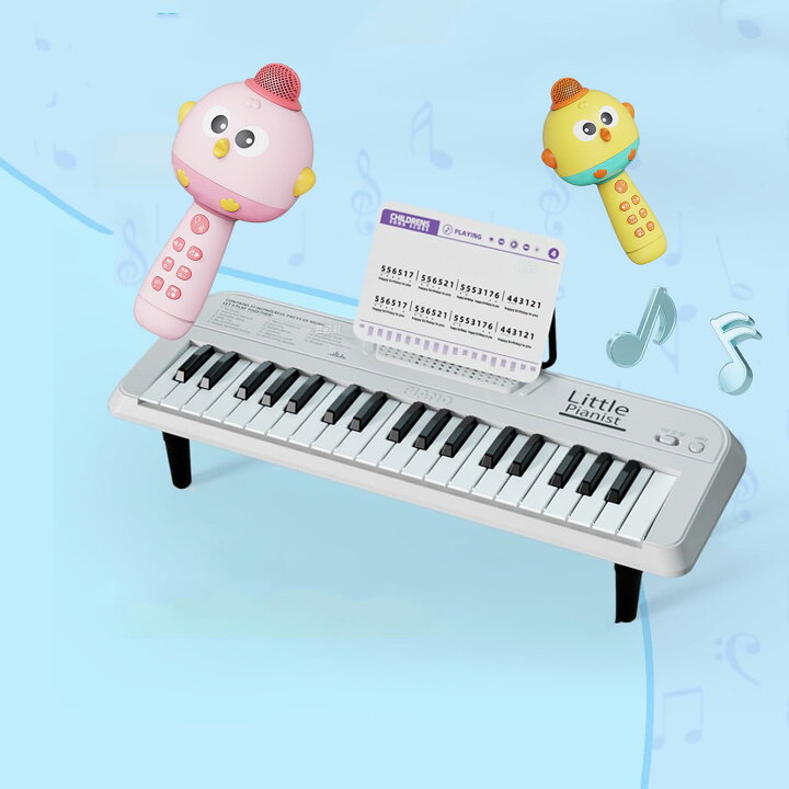 楽天市場】子供向け音楽セット！37鍵ピアノキーボードに楽譜類付き 
