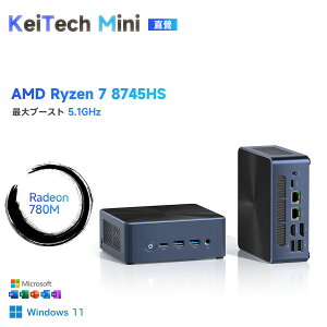 officeځ_2Nۏ؁^ y10OFFzKeiTech Mini~jpc Ryzen7 8745H DDR5 32GB 1TB SSD /xA{[LbgPC Windows 11 Pro Officet Ce ^pc HDMI2.0*2 |DP1.4|USB4 4K@60Hz 4ʏo̓~jp\R