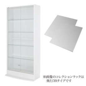 【上品家具】 壁面収納 コレクションラック ワイド 本体 引き戸タイプ 背面ミラー2枚セット 奥行29