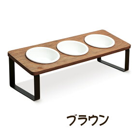 【5/20(水)限り★ポイント10倍 ！】猫食器 エサ皿 ネコボウル 3皿 ネコボウル ねこエサ入れ 食器スタント スタンド ねこ給食 ペット ボウル フード用 スタンド 竹製 ねこ ご飯台 陶製 フードボウル ダブル おやつ皿 小型犬 セラミック フード用