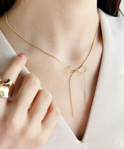 AM[Ή simple ribbon necklace / Vv { lbNX T[WJXeX fB[X ANZT[  p[eB[ a v[g Vo[ S[h sNS[