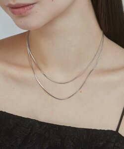 AM[Ή simple double snake necklace / Vv2AXl[NlbNX T[WJXeX fB[X ANZT[  p[eB[ a v[g Vo[ S[h sN