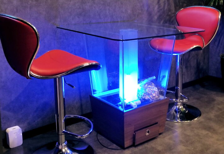 楽天市場】水槽型 アクアリウムガラステーブル(FT-18) テーブル  