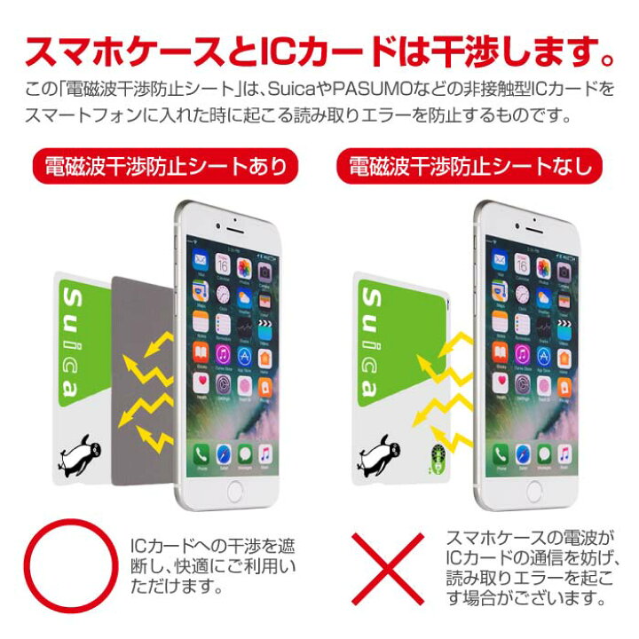 楽天市場 電磁波干渉防止シート シール 電磁波 ステッカー Icカード読み取りエラー防止シート 改札 Pasmo Suica 磁気シールド Iphone スマホ スマホケースのcinc Shop
