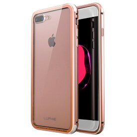 iPhone8 iPhone8 Plus 背面ガラスケース クリア 透明 アルミニウム バンパーケース メタル バンパーケース アルミ アルミケース iPhone8 plus ケース iPhone6s ケース iPhone6s plus ケース アイフォン7 スマホケース シンプル 耐衝撃 軽量 薄い LUPHIE