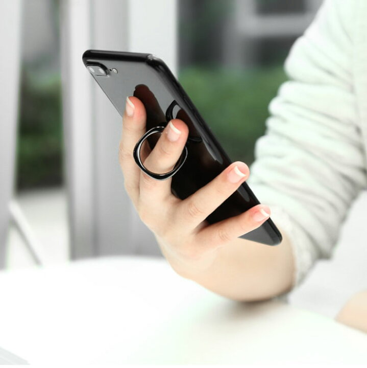 【アウトレット】スマホリング 薄型 ホールドリング スマホ リング おしゃれ リングスタンド ホルダー スタンド iPhone 落下防止 スマートフォン 指輪 360°回転 車載ホルダー対応 車載スタンド対応 iPhone13 iPhone12 mini Pro Max SE2 iPhone11 iPhone8 XR XS ... BZGLAM スマホリング (iPhone Android 対応 レザー ブラック) スマート おしゃれ 粘着式 ホールドリング (360°回転式 薄型 角度調整) スタンド機能