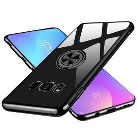 Galaxy S10 ケース S10＋ S10plus S9 S9＋ S8 S8＋ クリア 透明 リング付き 落下防止 スタンド メタリック ギャラクシー ソフトケース TPU シンプル スマホケース スマホカバー galaxys9 スマホ galaxys8 galaxys10 アンドロイド Android