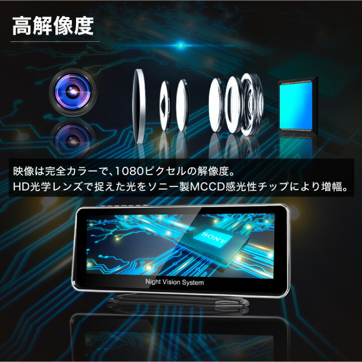 楽天市場】Lanmodo 1080P フルHD ナイトビジョンシステム【リアカメラ 