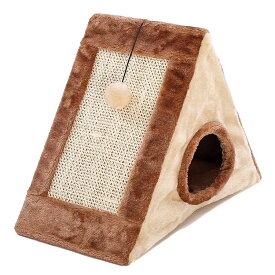 キャットハウス 猫 ハウス キャット 三角型 爪とぎ ペット 猫用爪とぎ 折りたたみ 猫爪研ぎ 収納簡単 ストレス解消 通気 ペットハウス 猫箱 猫爪とぎボックス おもちゃ 遊び 寝床 運動不足 家具保護 室内用品
