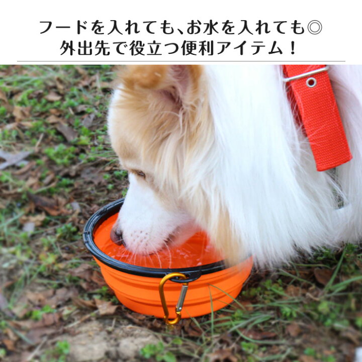 楽天市場 ペット用食器 折りたたみ フードボウル ウォーターボウル 犬 水入れ シリコンボウル コンパクト 折畳みボウル 折り畳み食器 カラビナ付き 軽量 持ち運び 携帯 ポータブル 小型犬 ペットグッズ ペット用 犬用 イヌ用 いぬ用 ドッググッズ キャンプ アウトドア