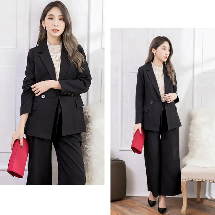 楽天市場 クーポン利用で6435円 フォーマルスーツ 2点セット レディース パンツスーツ パンツドレス 結婚式 ダブルジャケット ワイドパンツ フレアパンツ パーティー セレモニー オフィス 通勤 二次会 演奏会 謝恩会 同窓会 卒業式 卒園式 入学式 入園式 七五三 長袖