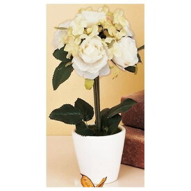 フラワー アート クリエイティブ フラワー アート ローズボールアレンジ 陶器製 花瓶入り 造花 お祝い ギフト ガーデニング インテリア グリーン ホワイトデー