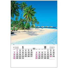 トーハン DX マリンブルー 2024 Calendar 壁掛けカレンダー2024年 フィルム フォト トーダン 写真 世界海風景 インテリア 令和6年暦 シネマコレクション