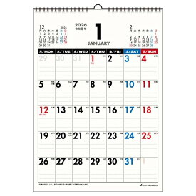 【ポイント10倍 & クーポン！】月曜始まり A4 2026 Calendar 壁掛けカレンダー2026年 スケジュール アクティブコーポレーション 実用 書き込み シンプル オフィス 令和8年暦 メール便可 シネマコレクション