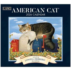 LANG O 2026 Calendar Ǌ|J_[2026N American Cat Lowell Herrero Jg[ ˂ CeA ߘa8N Vl}RNV