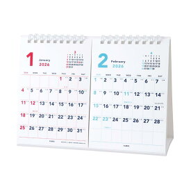 【ポイント10倍 & クーポン！】ベーシック A5卓上2ヶ月カレンダー 2026Calendar 卓上カレンダー2026年 ホワイト スケジュール エムプラン 実用 書き込み シンプル ビジネス 令和8年暦 メール便可 シネマコレクション