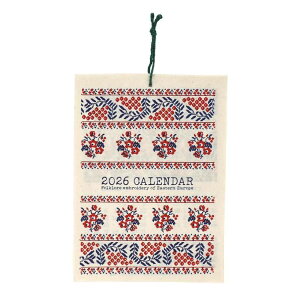 カレンダー S 東欧刺繍 2026Calendar 壁掛けカレンダー2026年 トモコーポレーション アート インテリア 令和8年暦 メール便可 シネマコレクション