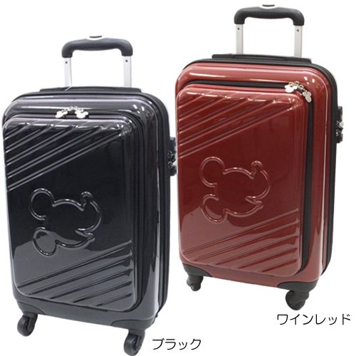 ミッキーマウス ジッパーポケット付き115cmキャリーバッグ 機内持ち込みスーツケース キャラクター旅行鞄 ホワイトデー |  キャラクターのシネマコレクション