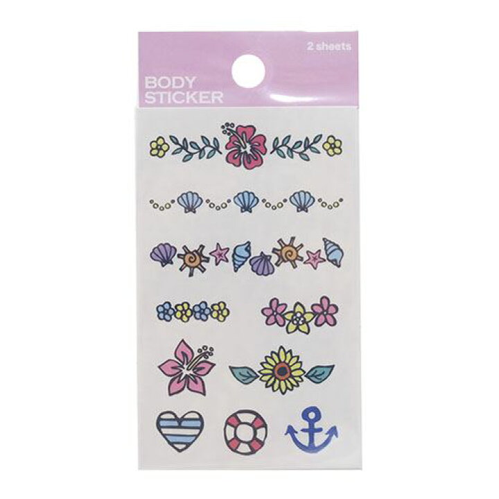 楽天市場 シール ボディステッカー マリン おしゃれ 可愛い Bodyデコ タトゥーかわいい通販 シネマコレクション メール便可 キャラクターのシネマコレクション