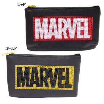 MARVELペンケースジュエリーフラットペンポーチBOXロゴマーベルデルフィーノ筆箱ギフト雑貨キャラクターグッズ通販【メール便可】【あす楽】【MARVELCorner】