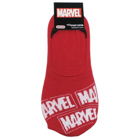 MARVEL 女性用 靴下 レディース フットカバー ボックスロゴ レッド マーベル スモールプラネット パンプスソックス キャラクターグッズ メール便可 MARVELCorner プレゼント 男の子 女の子 ギフト