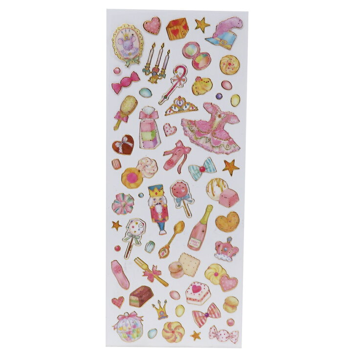 楽天市場 たけいみき シール シート ふち箔 クリア シール くるみ割り人形 クローズピン デコシール かわいい ガーリーイラスト グッズ 通販 メール便可 シネマコレクション キャラクターのシネマコレクション