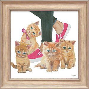 エミリー アダムス 動物画 キューティー キティ1 EA-05016 31x31cm おしゃれ 猫 絵画 額付きポスターインテリア通販 取寄品 シネマコレクション