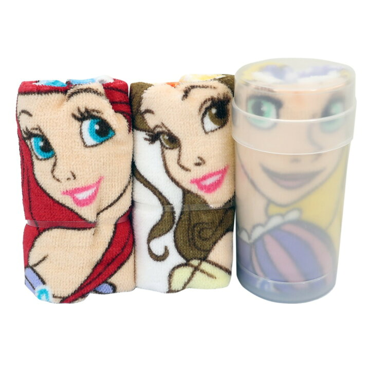 楽天市場 ディズニープリンセス ハンドタオル 円筒ケース付き ハンカチタオル 3枚セット フレームレース ディズニー 丸眞 レジャー用品 キャラクターグッズ シネマコレクション キャラクターのシネマコレクション