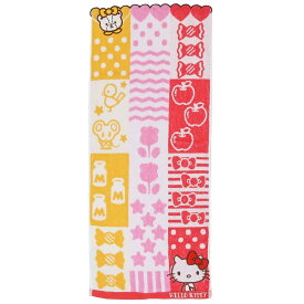 【ポイント10倍 & クーポン！】ハローキティ フェイスタオル ジャガード ロングタオル シャンブルキティ サンリオ 丸眞 プレゼント キャラクターグッズ メール便可 シネマコレクション