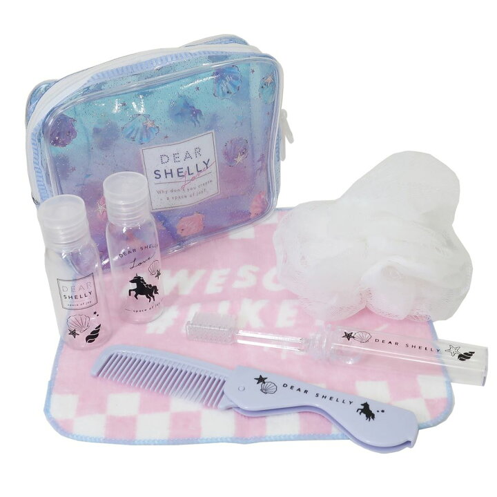 楽天市場 トラベル6点セット 旅行用品 Dear Shelly カミオジャパン ポーチ ミニタオル 歯ブラシ ミニボトル2個 コーム シャワーボール お泊りセット グッズ シネマコレクション プレゼント 男の子 女の子 ギフト キャラクターのシネマコレクション