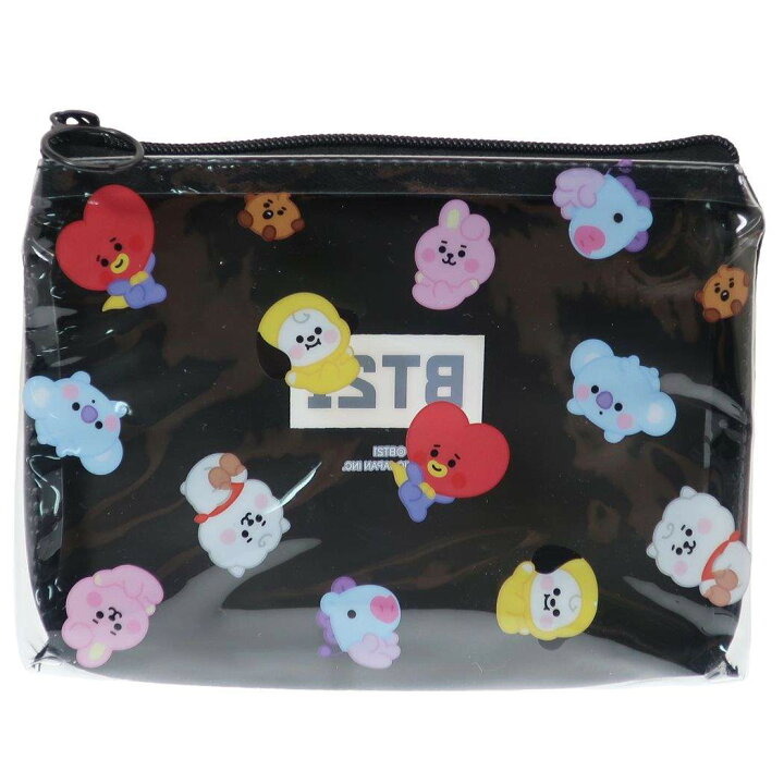 楽天市場 Bt21 クリア フラットポーチ Pvc ペンポーチ Mix Line Friends カミオジャパン コレクション雑貨 キャラクター グッズ シネマコレクション キャラクターのシネマコレクション