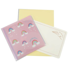 グリーティングカード 抗菌 マスクケース付き カード Petit Bonheur Rainbow オリエンタルベリー 2つ折りマスクケース＆メッセージカード＆封筒 しあわせ ますく堂 グッズ メール便可 シネマコレクション プレゼント 男の子 女の子 ギフト