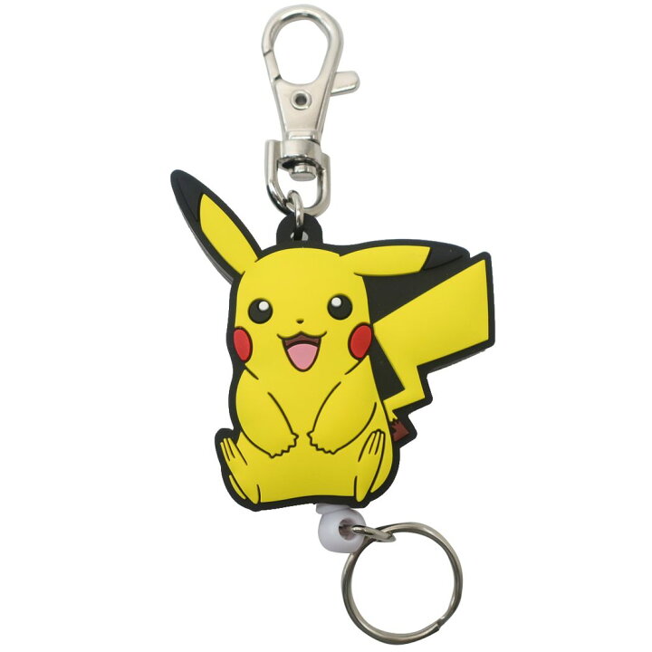 楽天市場 ポケモン リール式 ラバー キーホルダー キーリング ピカチュウ おすわり ポケットモンスター エスケイジャパン 鍵ホルダー キャラクター グッズ メール便可 シネマコレクション キャラクターのシネマコレクション