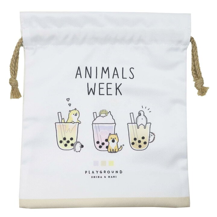 楽天市場 巾着袋 マチ付ききんちゃくポーチ Animals Week 21年新入学 クラックス コップ袋 抗菌防臭 グッズ メール便可 シネマコレクション キャラクターのシネマコレクション