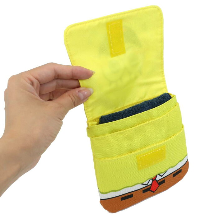 楽天市場 スポンジボブ クリップポーチ ショルダー付き ダイカット マルチポケット ティーズファクトリー ポシェット キャラクター グッズ メール便可 シネマコレクション キャラクターのシネマコレクション