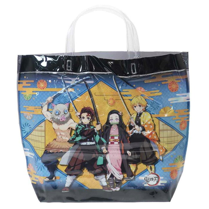 楽天市場 鬼滅の刃 プールバッグ ビニール 角型トートバッグ クロ 少年ジャンプ マルヨシ 海プール レジャー用品 保育園 幼稚園 小学生 女の子 男の子 アニメキャラクター グッズ シネマコレクション キャラクターのシネマコレクション