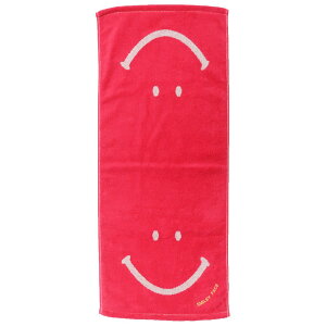 スマイリーフェイス フェイスタオル ジャガード ロングタオル ニコランド Smiley Face 日繊商工 プレゼント キャラクター グッズ メール便可 シネマコレクション ホワイトデー
