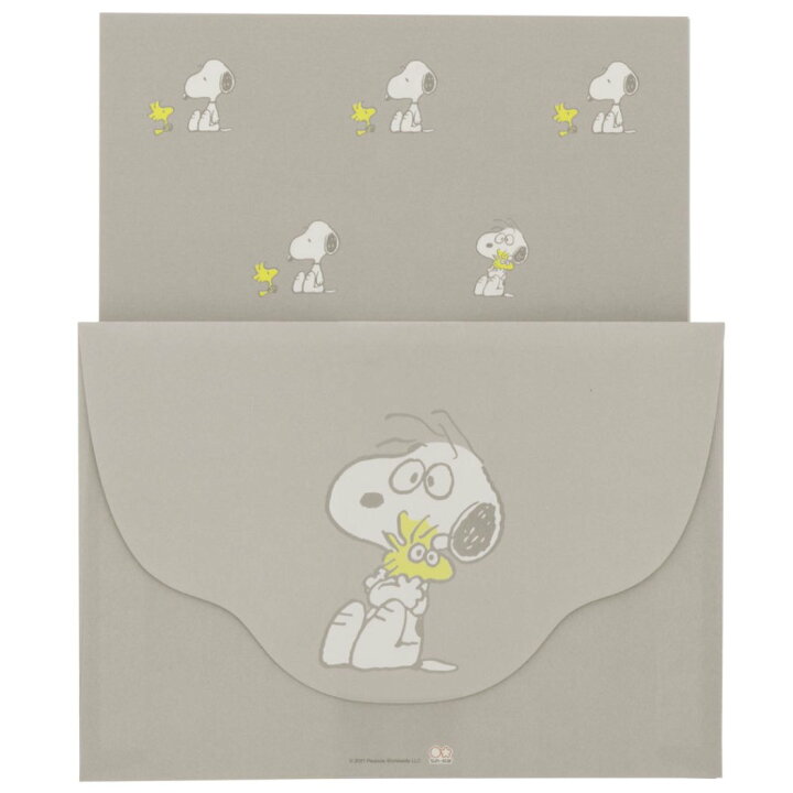 楽天市場 スヌーピー レターセット 手紙セット グレー ピーナッツ サンスター文具 便箋 封筒 かわいい キャラクター グッズ メール便可 シネマコレクション キャラクターのシネマコレクション