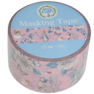 ピーターラビット マスキングテープ 25mm マステ フラワーピンク S&Cコーポレーション DECOテープ デコレーション 絵本キャラクター グッズ シネマコレクション プレゼント 男の子 女の子 ギ